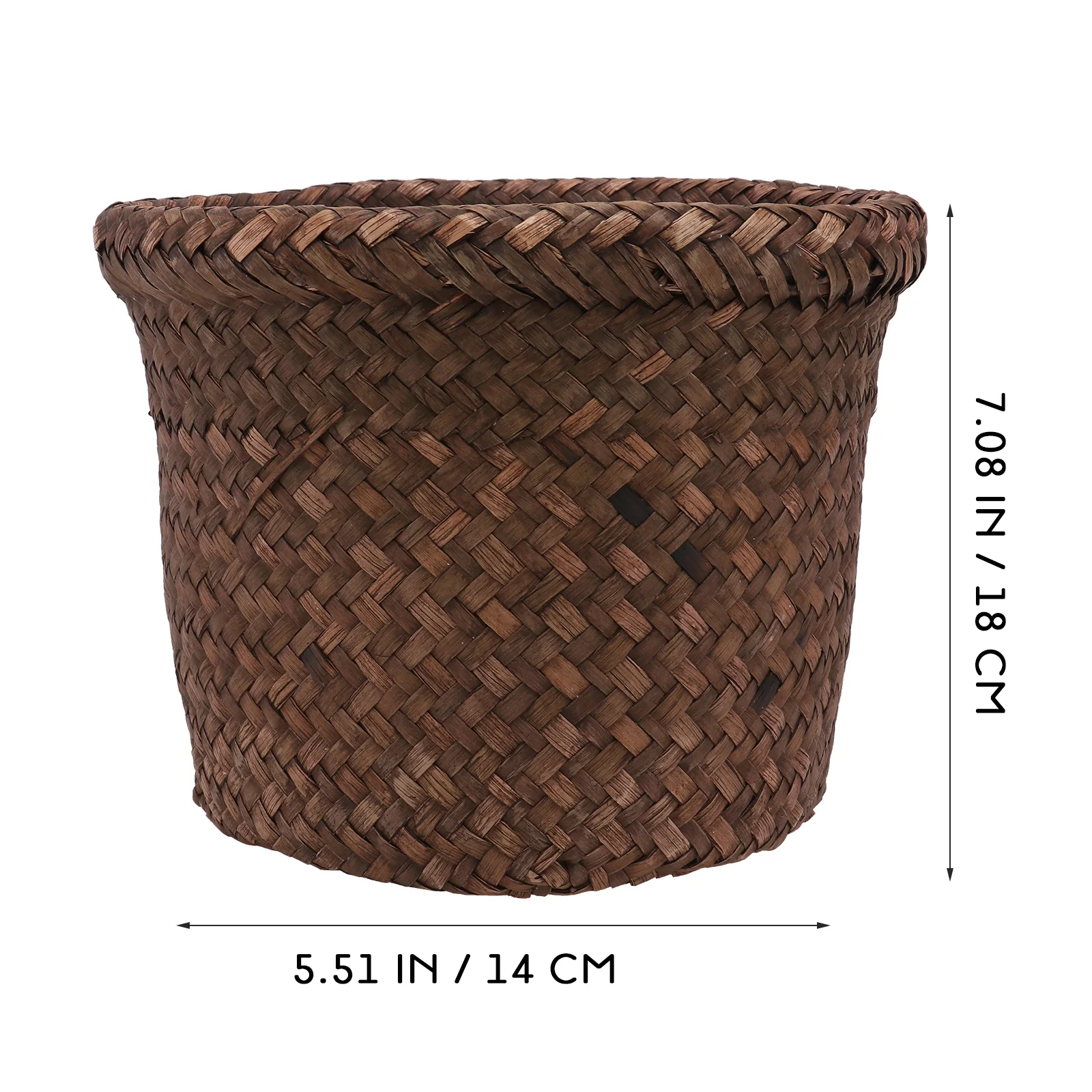 

Woven Storage Basket Laundry Flower Container Handmade Planter Seaweed Office Weaving