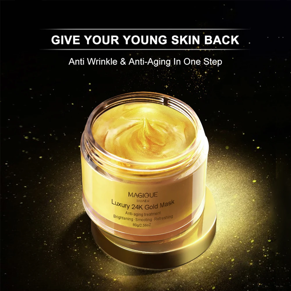 

24K Gold Collagen Facial Mask Anti Aging Anti Wrinkle Whitening Gold Cream Mask Korean Skin Care Cosmetic