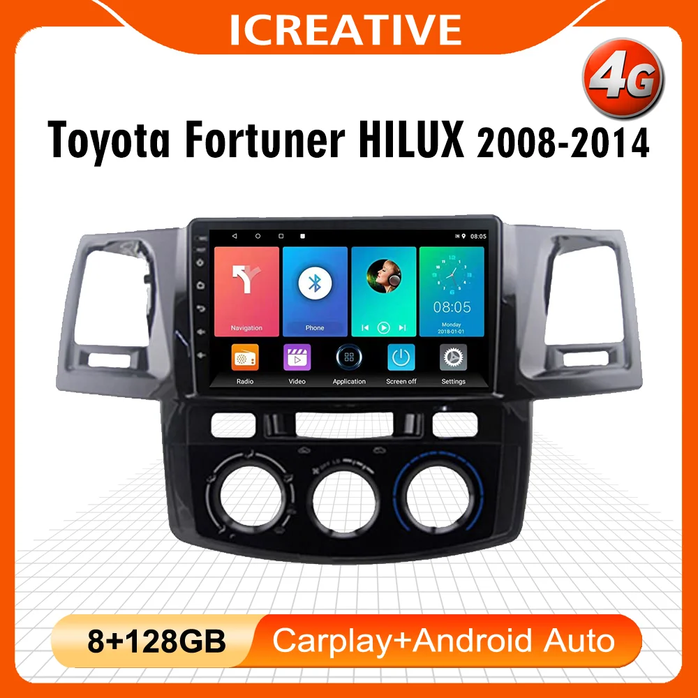 

For Toyota Fortuner HILUX Revo Vigo 2008-2014 Android Car Radio 4G Carplay Car Multimedia GPS Navigation WIFI FM