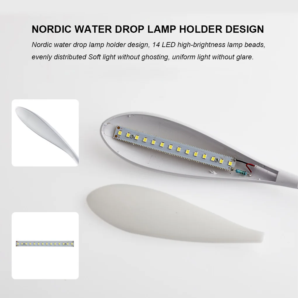 

LED Desk Lamp Home Night Light 360° Flexible Clip Desktop Lamp 6000K 1.5W Non-Slip Bedside Table Student Reading Light