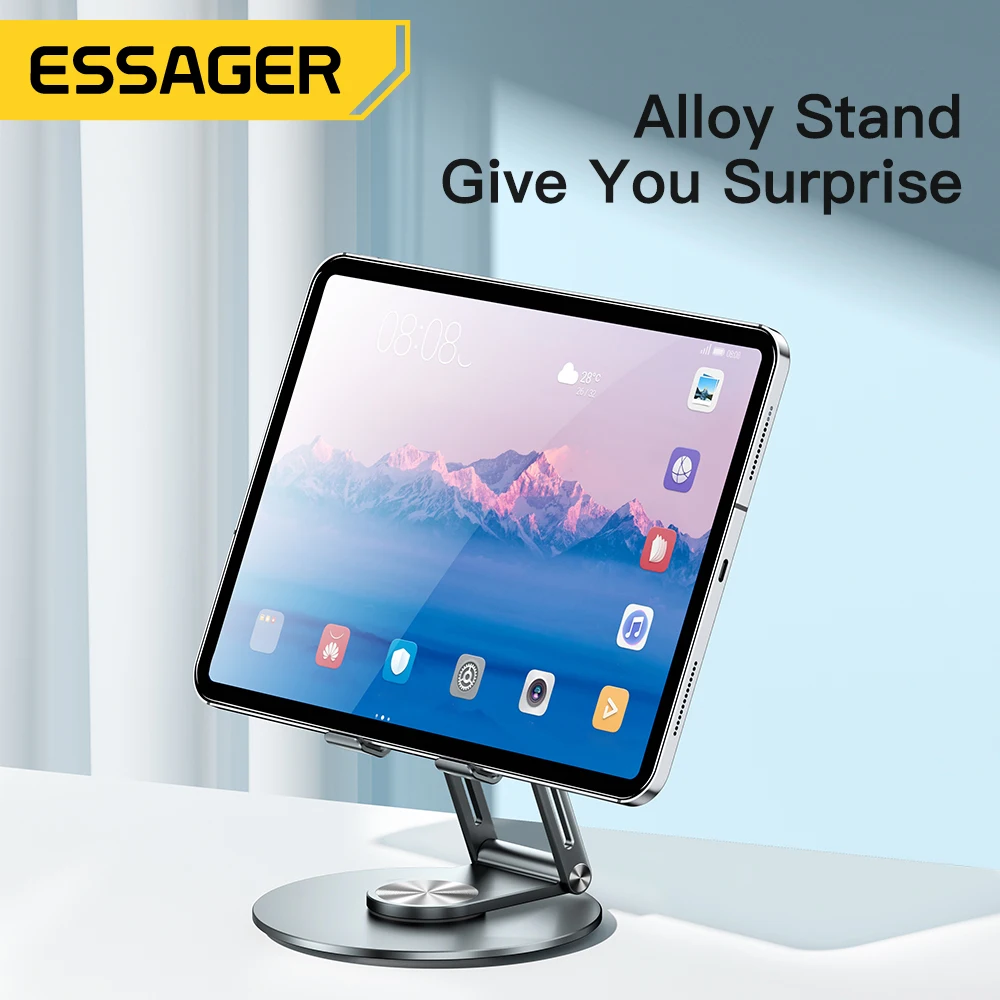 ESSAGER 360° Rotatable Phone Holder Stand For iPad iPhone Xiaomi Samsung Desk Support Adjustable Table Bracket Smartphone Stand