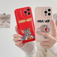 tom and jerry cartoon for iphone 13 12 11 pro xs max xr x 8 7 6s plus se anti drop design of back airbag cover