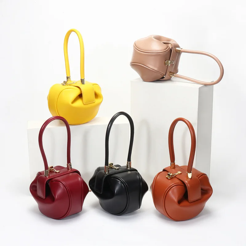 

2023 Niche Women's Handbags Hi High Unique Design Fashion Retro Designer Bowling Bags PU Leather Mini Luxury Women's Armpit Bags