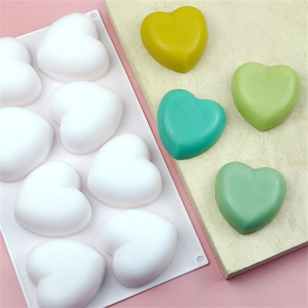 

8 Cavities 3D Heart Mousse Cake Baking Silicone Mould DIY Non-stick Dessert Chocolate Pastry Pudding Jelly Mold Kitchen Bakeware