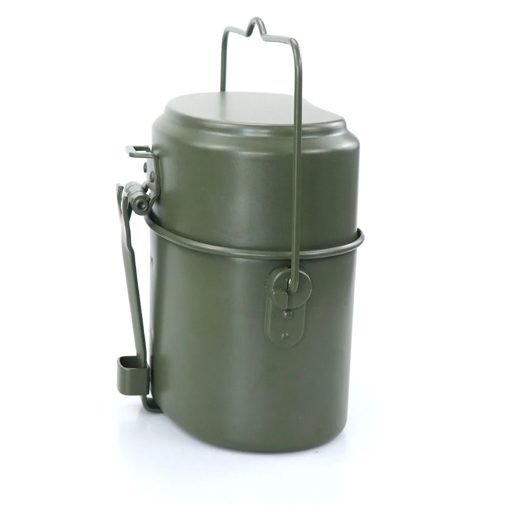 

Portable Camping Mess Kits Hiking Cookware Army Mess Kit Military Cook Three-piece Bento Lunch Box For Hiking Cycling Backpack