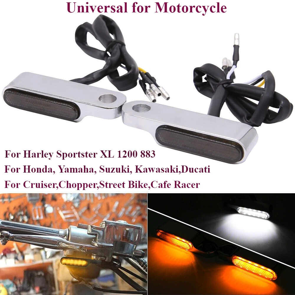 Фото Для Harley Sportster XL 1200 883 хромированный руль светодиодные указатели поворота мигалка №1