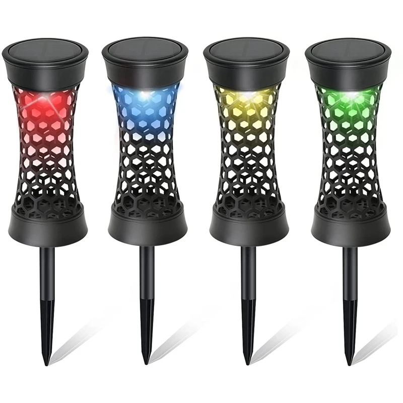 Solar Pathway Lights Outdoor 4 Pack,Honeycomb Solar Lights Waterproof Upgraded Auto On/Off LED Solar Landscape Light