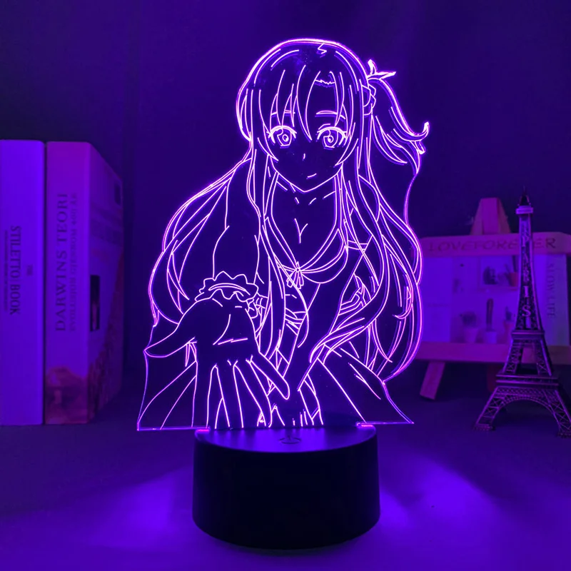 Меч искусство онлайн SAO 3d Светодиодная лампа для спальни манжет ночные
