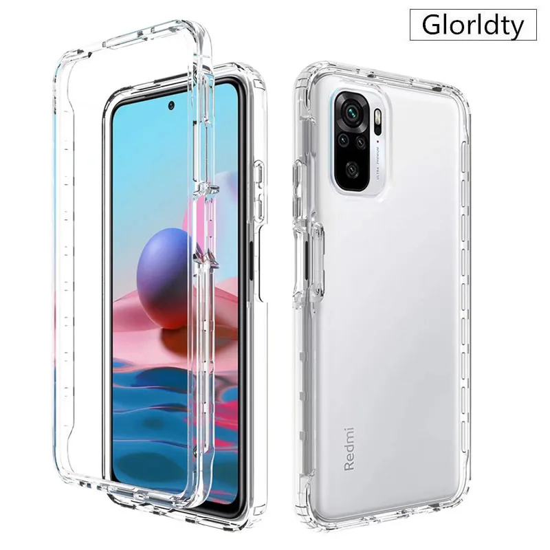 

HD Clear Acrylic Case For Xiao mi 11 Poco X3 NFC Redmi 10 9C 9A Note10 Shockproof Jelly Color Soft Frame Hard Cover