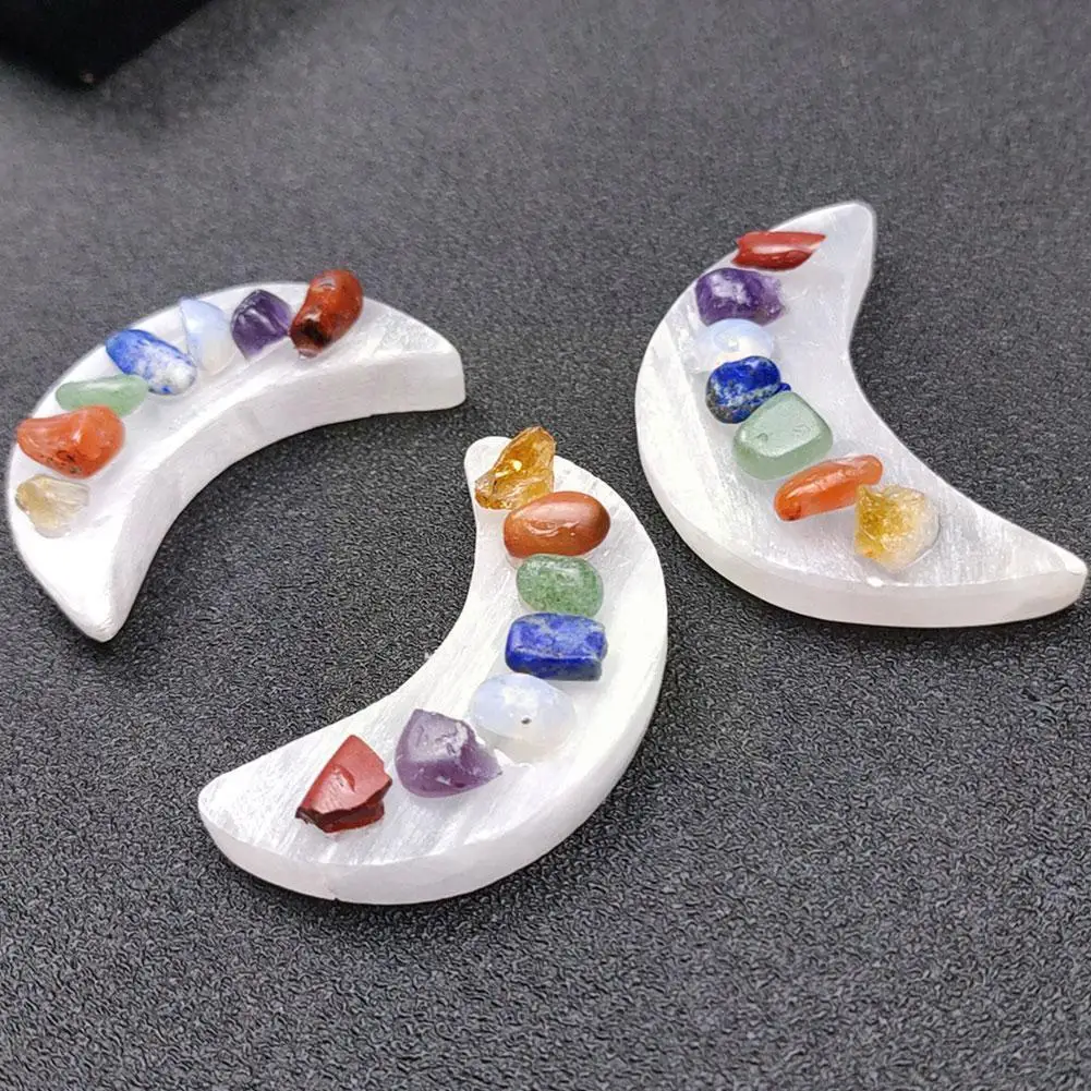 

Natural Quartz Seven Chakra Moon Stone 7 Colors Set Lrregular Healing Stones Comfo Crystals Reiki Yoga Chakra Manual Polish P2o7
