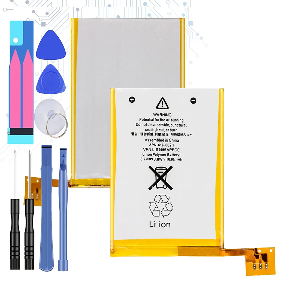 

Touch5 Replacement Battery for Apple IPod Touch 5th 5 5g 616-0621/LIS1495APPCC/Gen 5th 6th 7th 80GB 120GB 30GB Thin 160GB 30GB