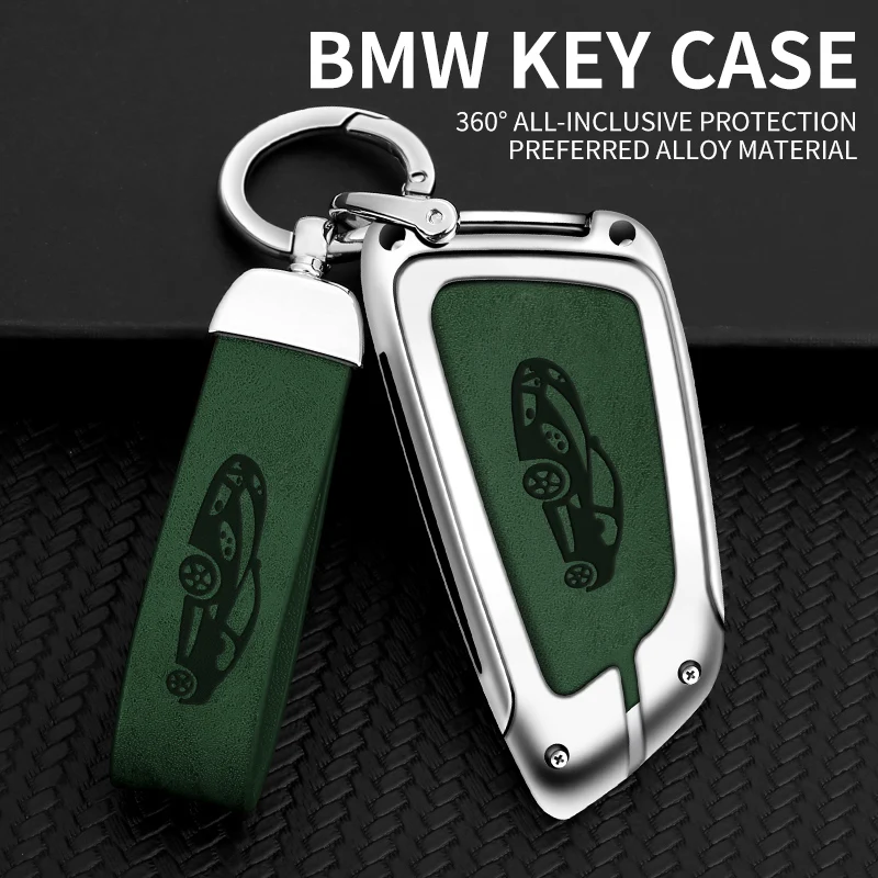 

Metal Leather Key Case Cover for BMW X1 X3 X5 X6 X7 G20 G30 G05 F15 F16 1 3 5 7 Series F01 F02 G11 F48 F39 Key Protector Holder