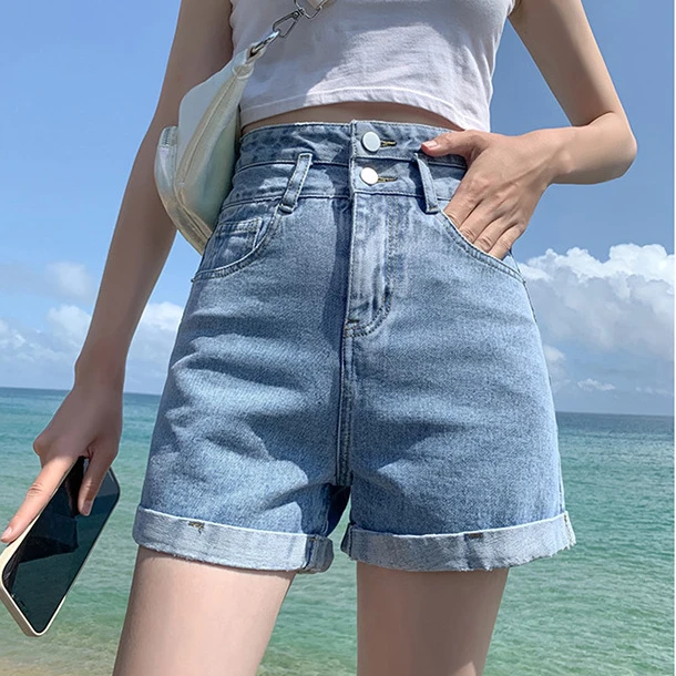 

2022 Women Jeans Shorts for Summer High Waisted Loose Shorts Wide Leg High Street Bottoms for Women Casual Short Jeans Summer