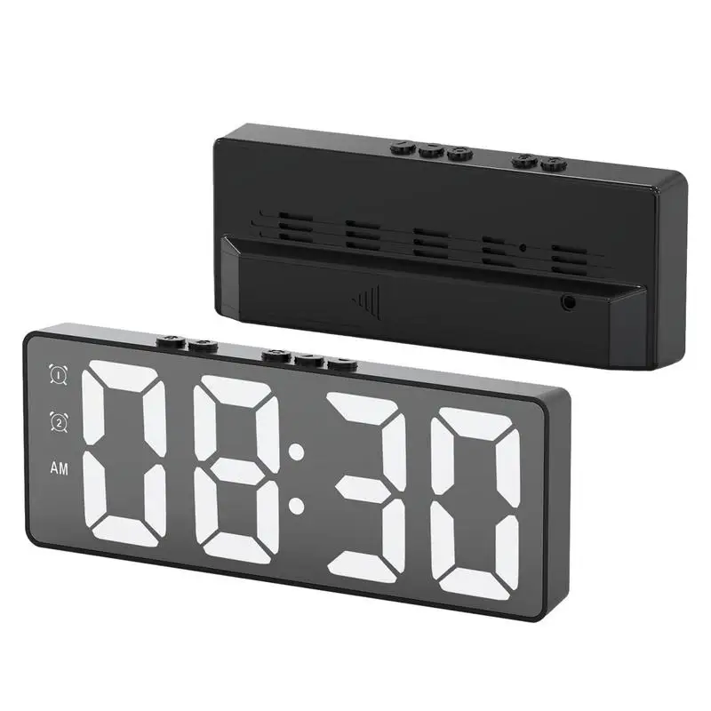 

Electric Clock Small Wall Clock No Noise Dimmable With Temperature Clock For Travel Bedside Room Home