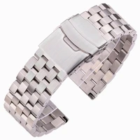 316l solid stainless steel watch band bracelet 18mm 20mm 22mm 24mm women men silver brushed metal watchband strap accessories