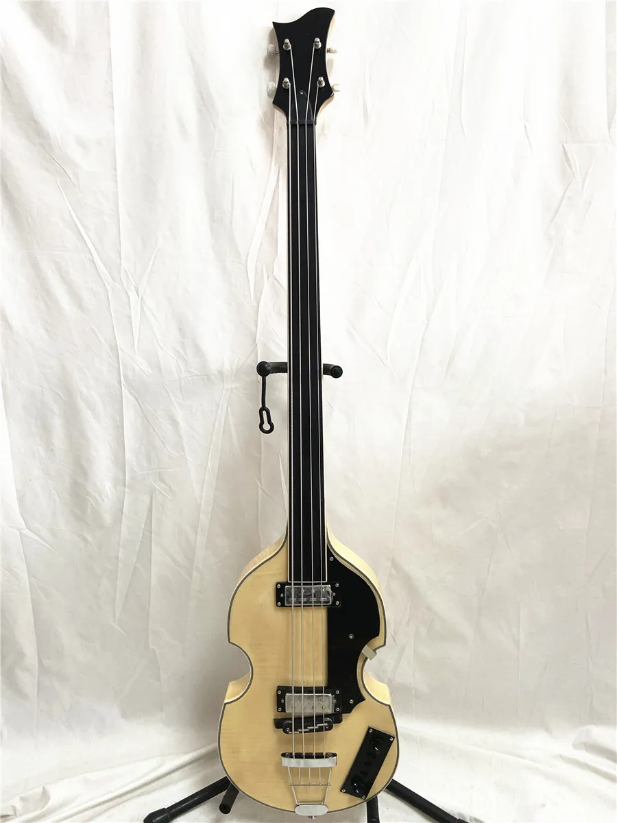 

High quality wood color 4 string electric bass extended ebony fingerboard tiger maple xylophone body