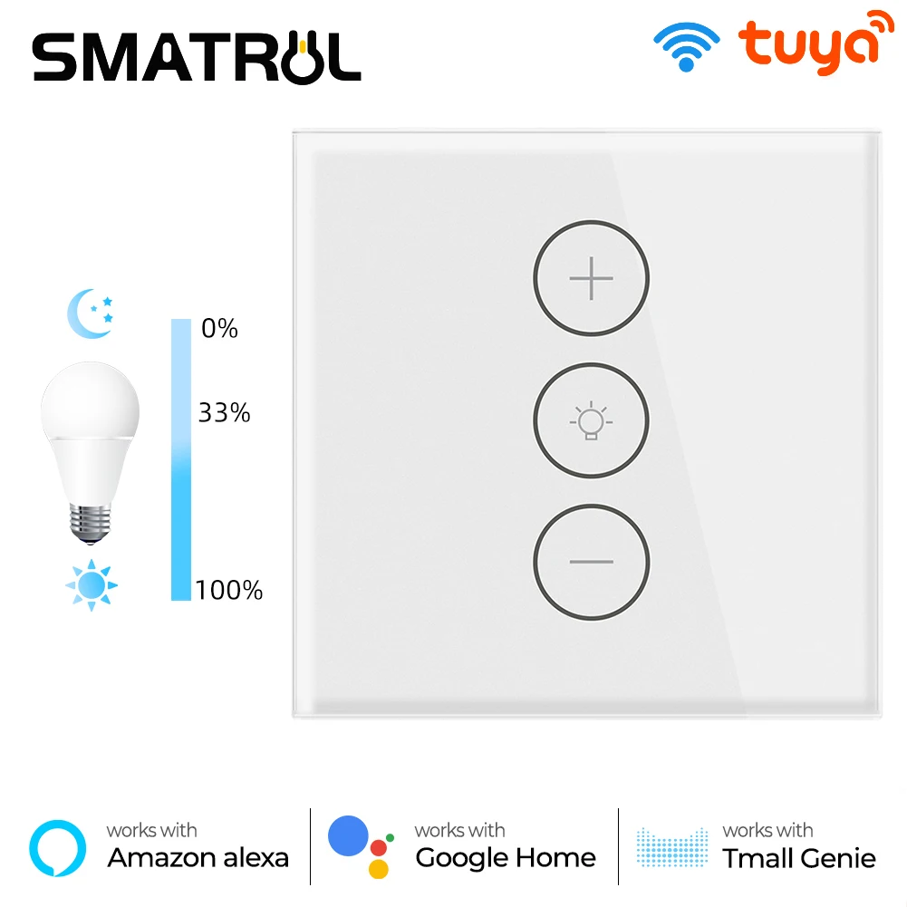 

SMATRUL TUya Smart Life WiFi Touch Dimmer Switch Light APP EU Wireless Timer Remote Control With Alexa Google Home 220V 110V