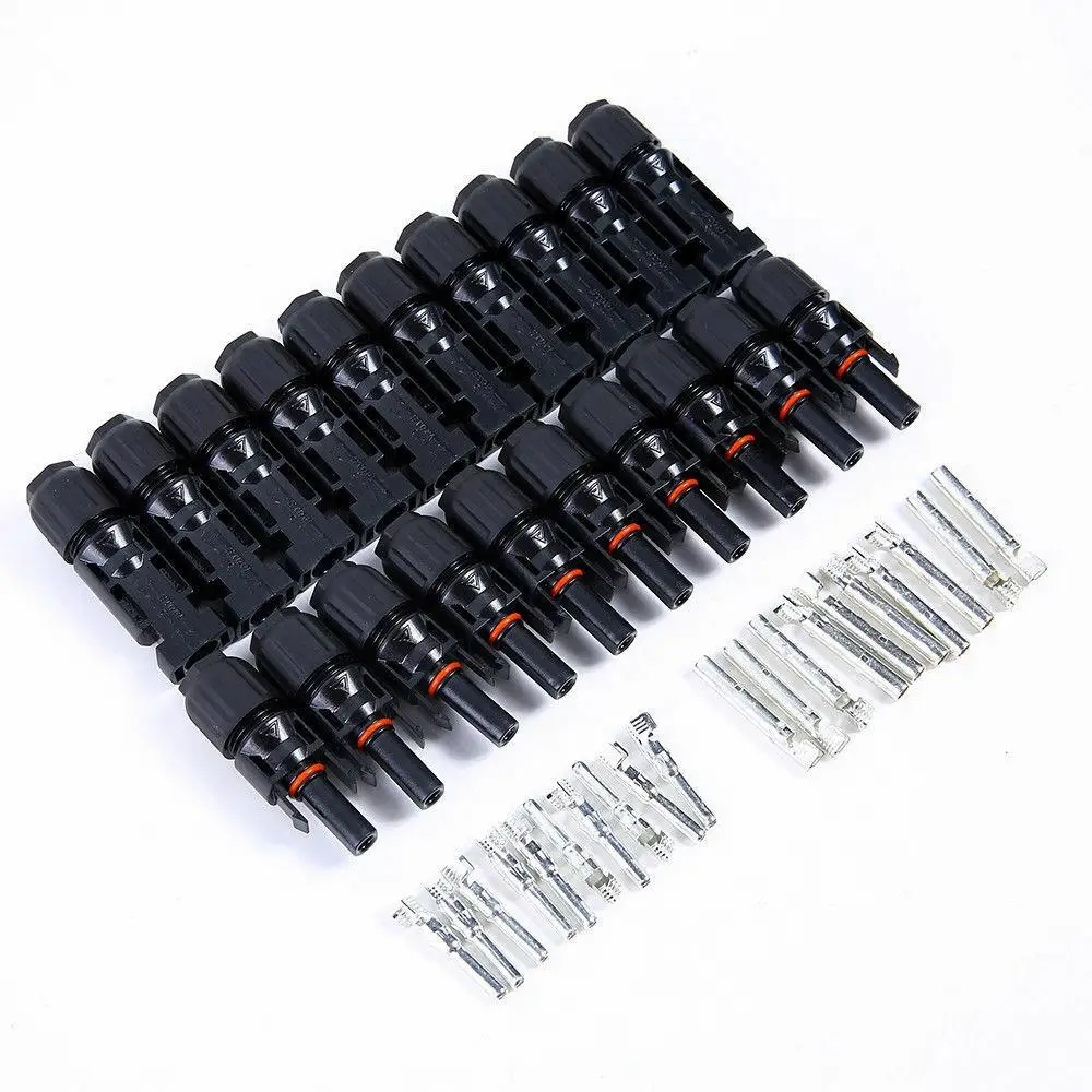 

Newest 10 Pairs MC4 30A Male Female M/F Wire PV Cable Connector Set Solar Panel
