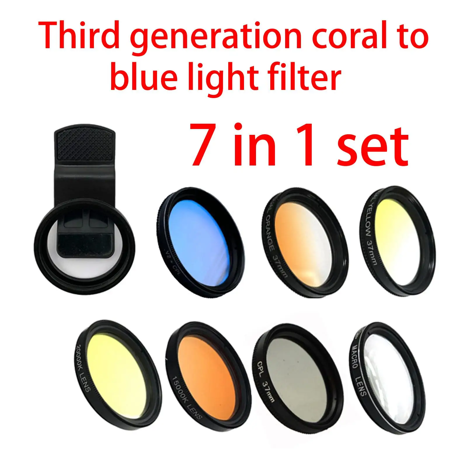 

Coral Lens Filter Kits Underwater Photography Lens Portable Coral View Lens with Lens Clip