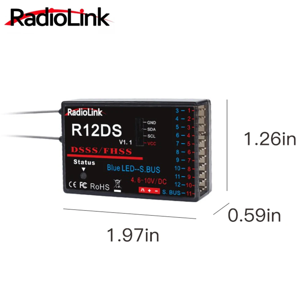 Радиоуправляемый приемник Radiolink Mini Osd R12DSM R12DS R9DS R8FM R8EF R6DSM R6DS R6FG R6F 2 4G сигнал для