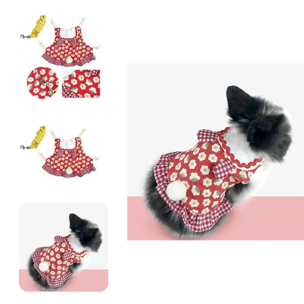 

Pet Costume Novel Sturdy Buckle Flower Pet Clothes Anti Fade Exquisite Pet Outfit