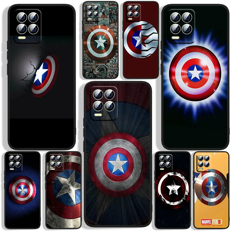 

Shield captain america marvel Phone Case For OPPO Realme 5 6i 6s 7 7i(Global) 8 8i Pro Realme Narzo 50A Narzo 50i Black Silicone