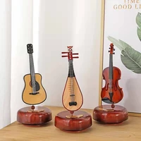 creative rotating music box guitar violin pipa music box birthday gift lovers holiday gift desktop decoration european style