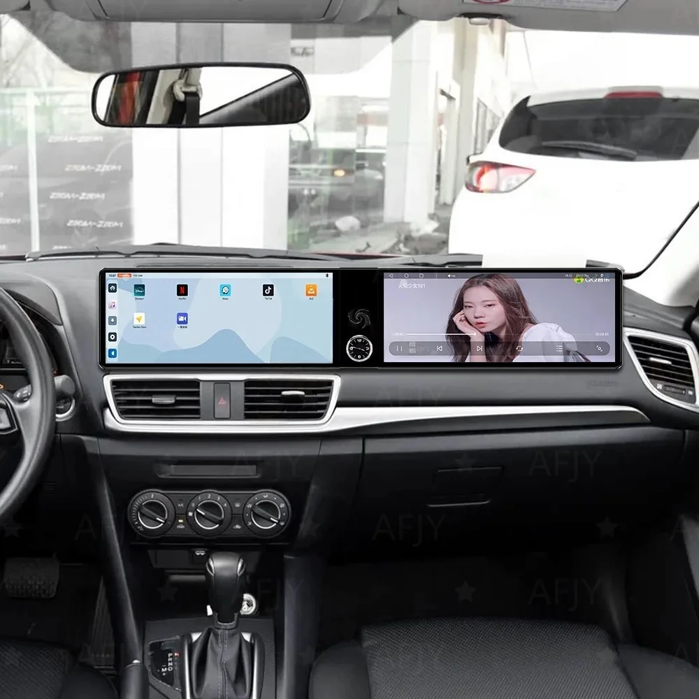 Фото Двухэкранный GPS-навигатор Qualcomm 12.3 дюйма на Android 14 для Mazda Axela 2014-2019, мультимедийный проигрыватель, автомобильная магнитола №4