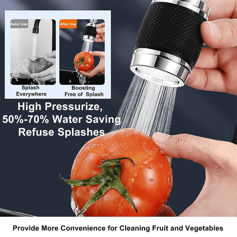 

360 degree rotating faucet nozzle three-speed adjustment alloy filter faucet shower kitchen sink, filtration, splash proof press