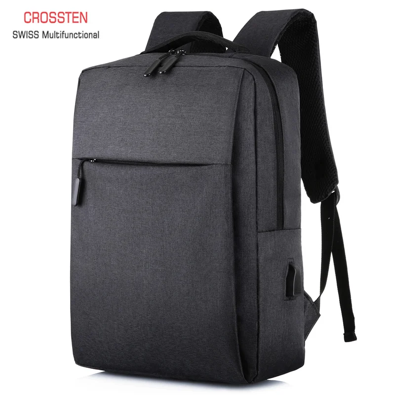 

Crossten 15.6" Laptop Backpack USB Charging School Bag Rucksack Anti Theft Travel Daypacks Male waterproof Leisure Mochila