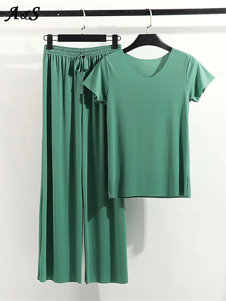 Female Home Clothes 2 Pieces Set Lady Home Suit Summer Women Lounge Wear Autumn Loose Homewear Suit for Women Pajamas Pants Set