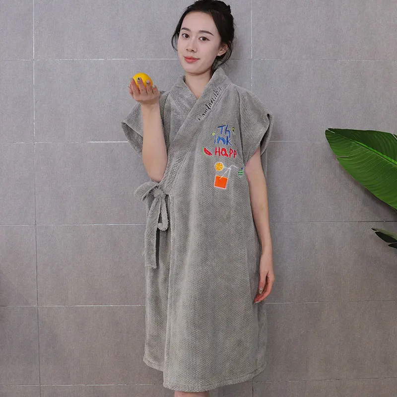 

Women's Sauna Microfiber Bath Towel Goods for Home and Comfort Bathroom Towels Bathrobe Female Wearable Robe Dress Towel