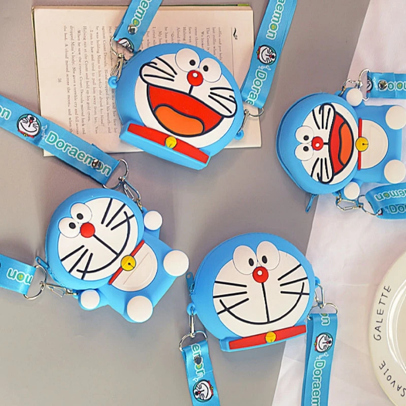 

Аниме мультфильм кавайный Дораэмон для детей студентов модная сумка-мессенджер через плечо экологичный силиконовый ремешок кошелек для монет подарок