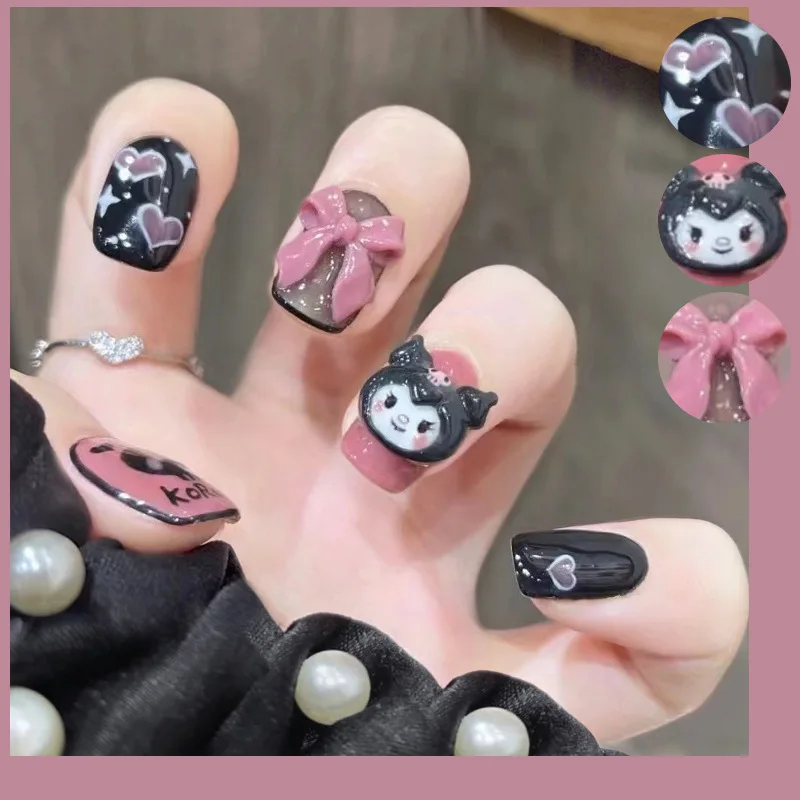 

Kawaii Sanrio Mymelody Kuromi Cinnamoroll Girls Nail Patch Fake Nail Patch Cute Cartoon Detachable Nail Pieces Nail Jewelry
