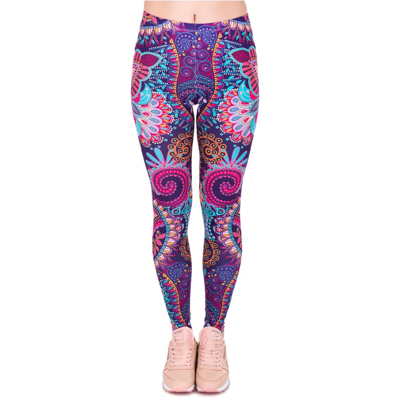 

Women Fashion Legging Aztec Ombre Printing Leggins Slim High Waist Leggings Woman Pants -40