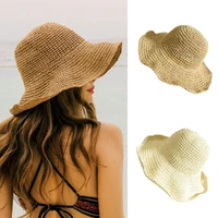 summer foldable straw hat women outing sun visor holiday hats outdoor sun protection caps seaside beach panama cap ladies hat