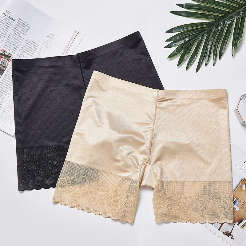 

Ice Silk High Waist Safety Pants Slimming Lace Shorts Women Seamless Women Square Panties Sexy Women Panties Summer Fashion