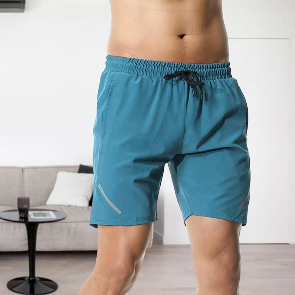 

Шорты мужские спортивные со средней посадкой, однотонные свободные с эластичным поясом, с карманами, для бега и фитнеса, лето