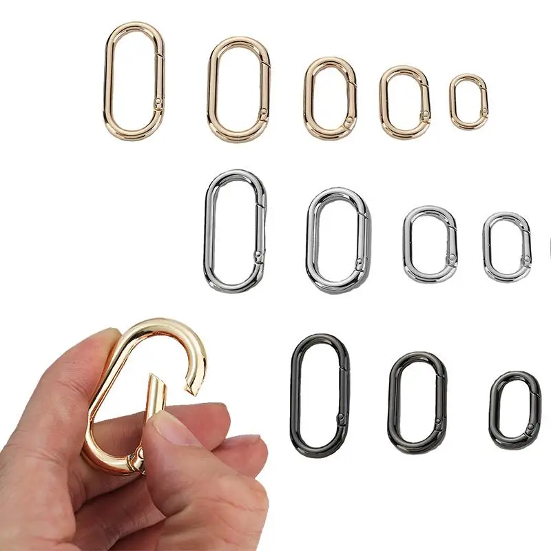 Металлические овальные Пружинные застежки открывающийся карабин брелок зажимы