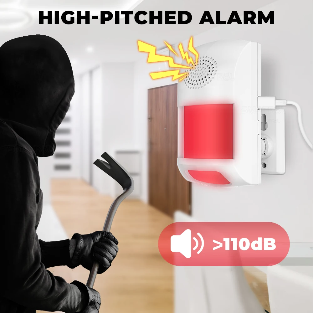 

WiFi Home Burglar Alarm System Motion Detector PIR Sensor Alarm Pet Immune Tuya Smart Life APP Remote Control Timing Arm Disarm