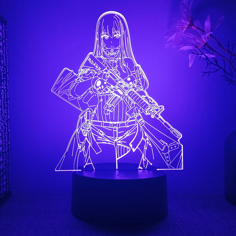 Girls Frontline 3d Led Lamp For Bedroom Night Lights Anime Mange Figure Avatar Room Decor Cute Children's Gift Luces