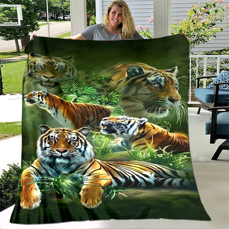 

Tiger Totem blanket for Sofa household blankets for beds custom thin blanket for picnic blanket christmas blankets