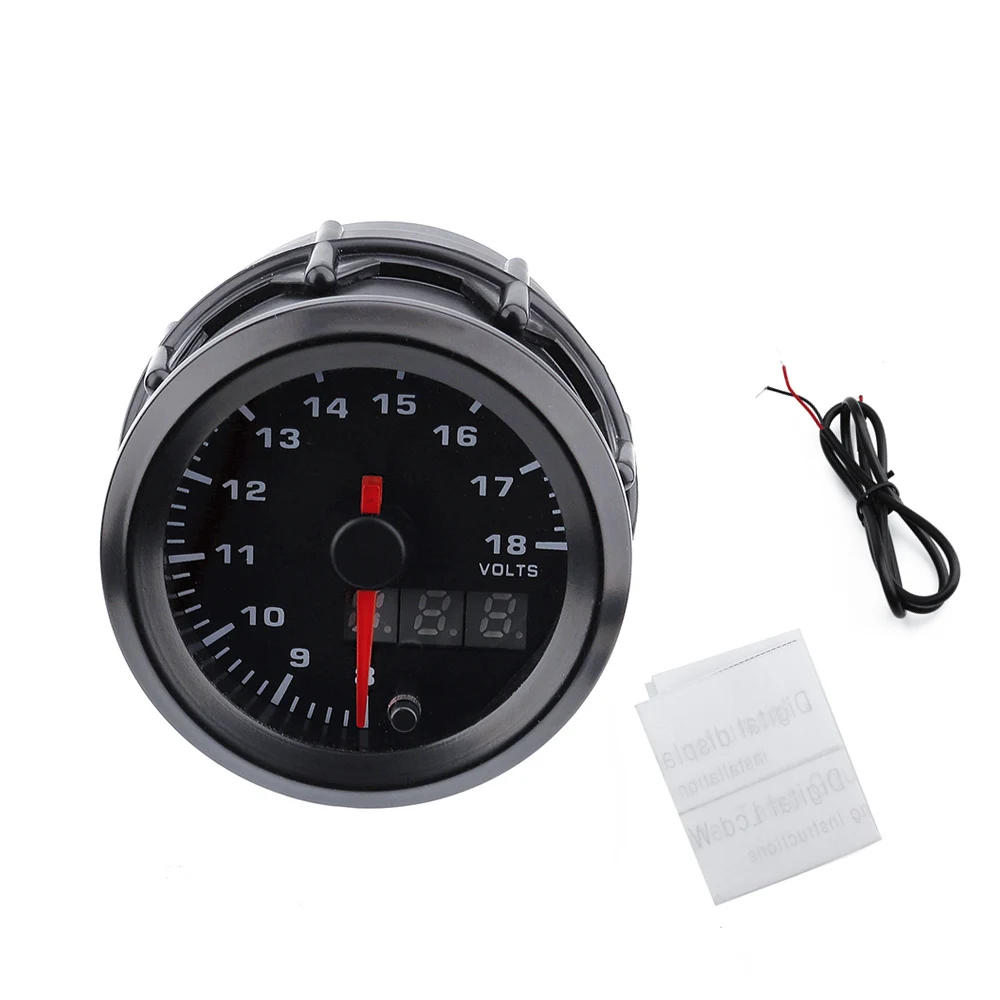 Автомобильный вольтметр измеритель напряжения с LED дисплеем 2 дюйма 52 мм 7 цветов