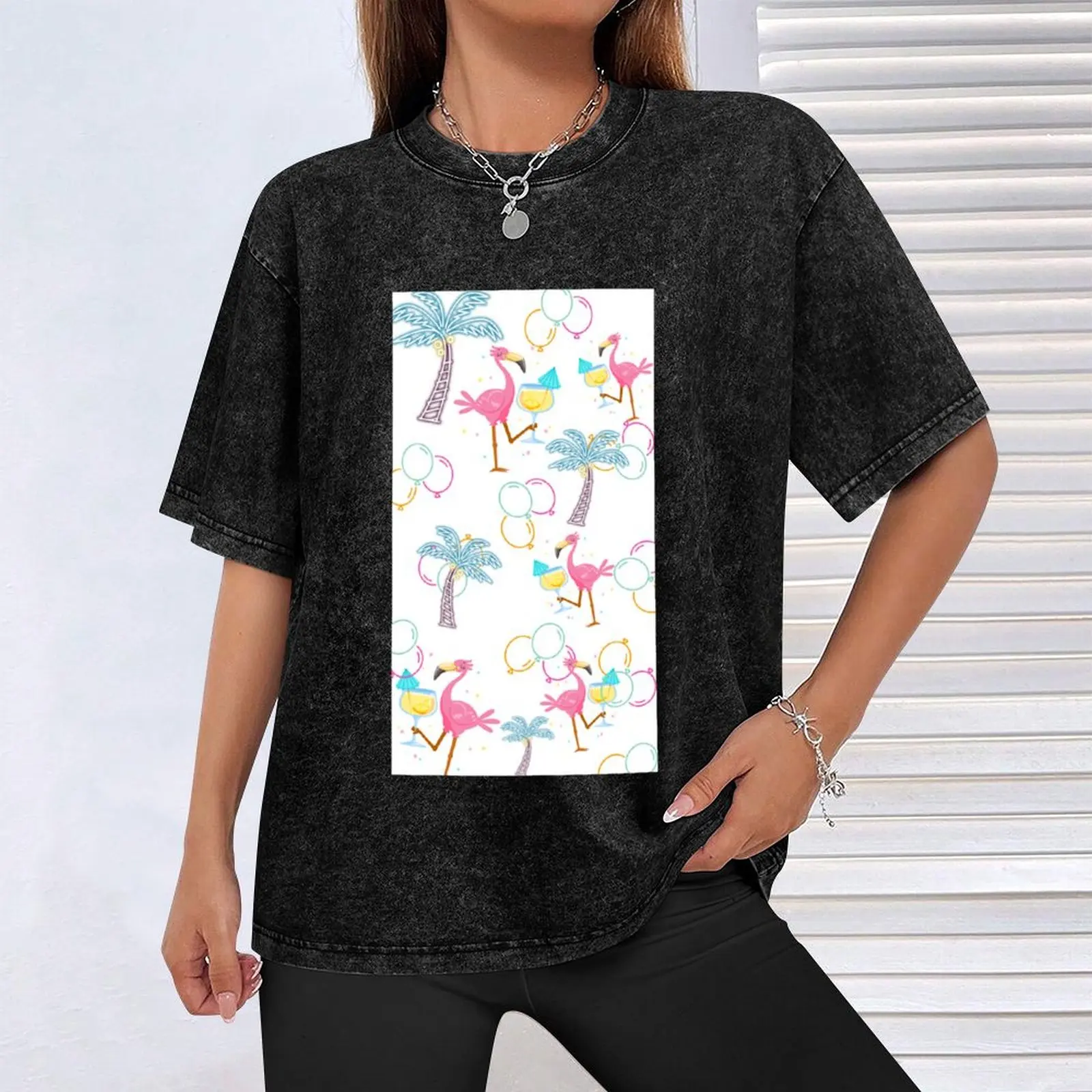 Футболка с изображением пальмы фламинго вечерние Margaritaville дешевые вещи летние