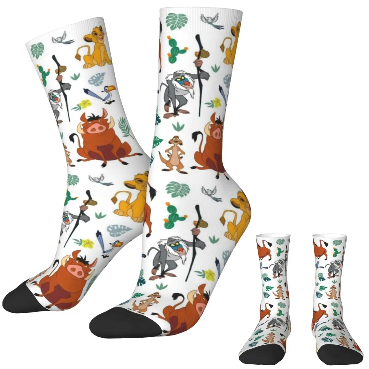 Носки для пар чулки с коллажами Короля Льва осенние корейские средние мягкие