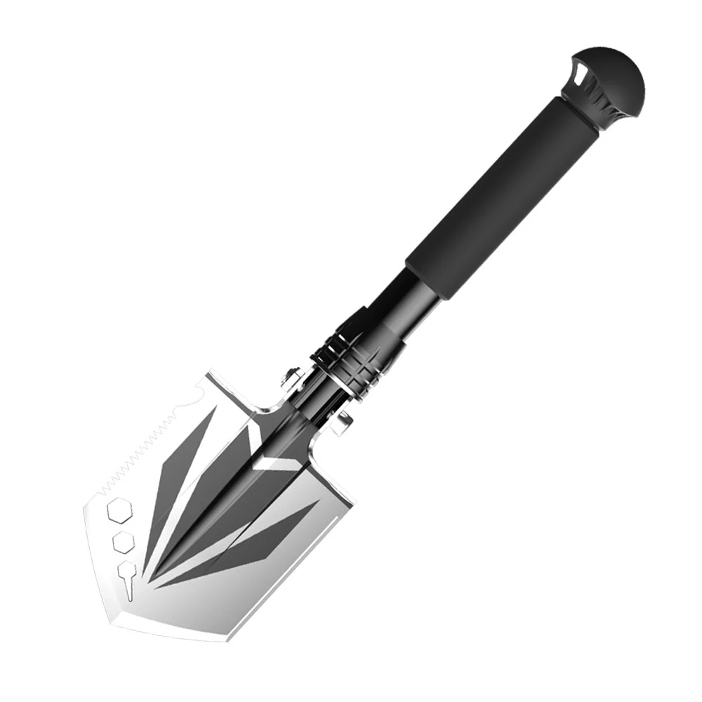 

D01 Outdoor Mini Camping Shovel Multifunctional Garden Spade Hoe Saw Cutter 37cm EVA Folding Shovel Emergency Survival Tools