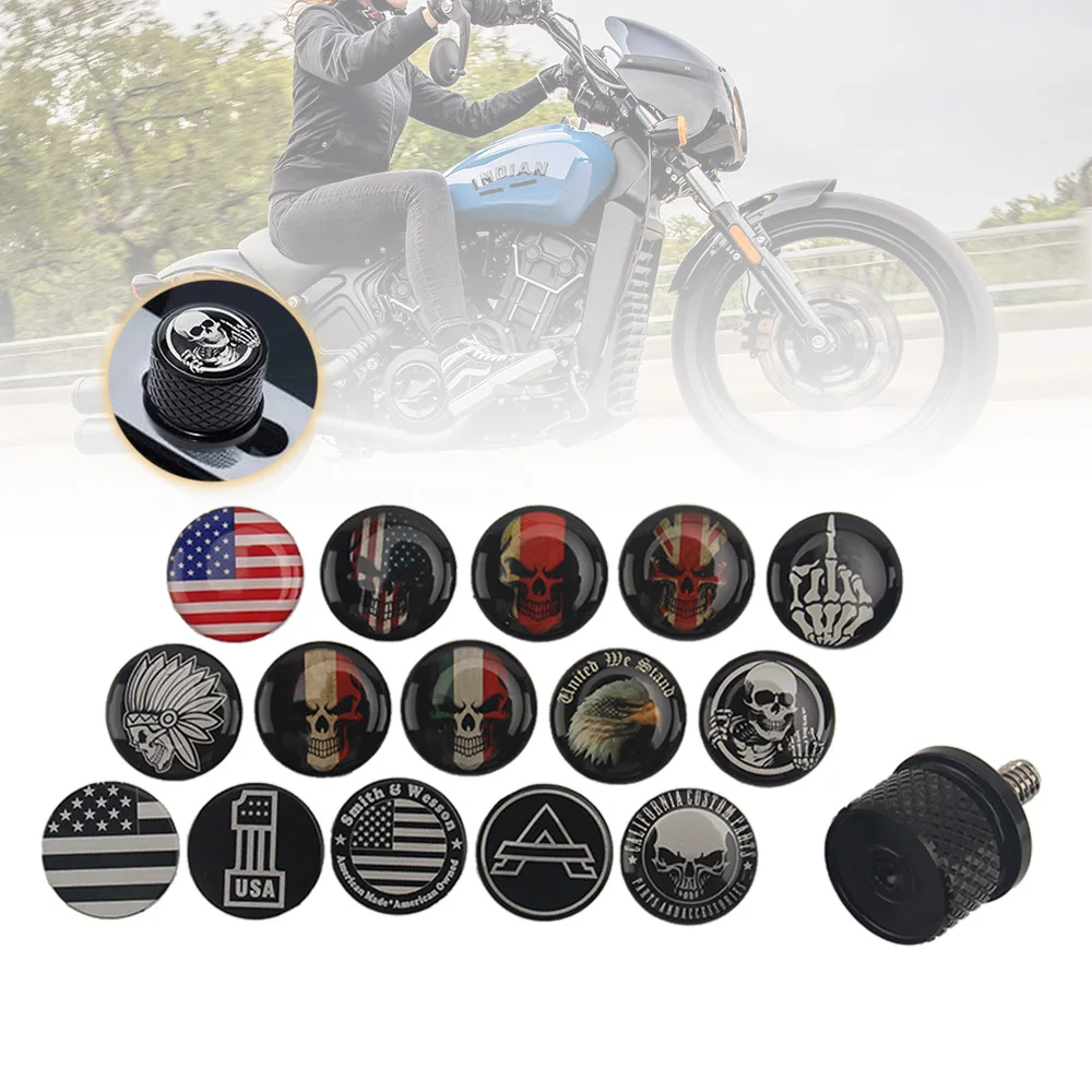 

Motorcycle Rear Billet Aluminum Seat Mount Bolt Screw Cap For Indian Scout All Models Universal Custom Design Topper Black