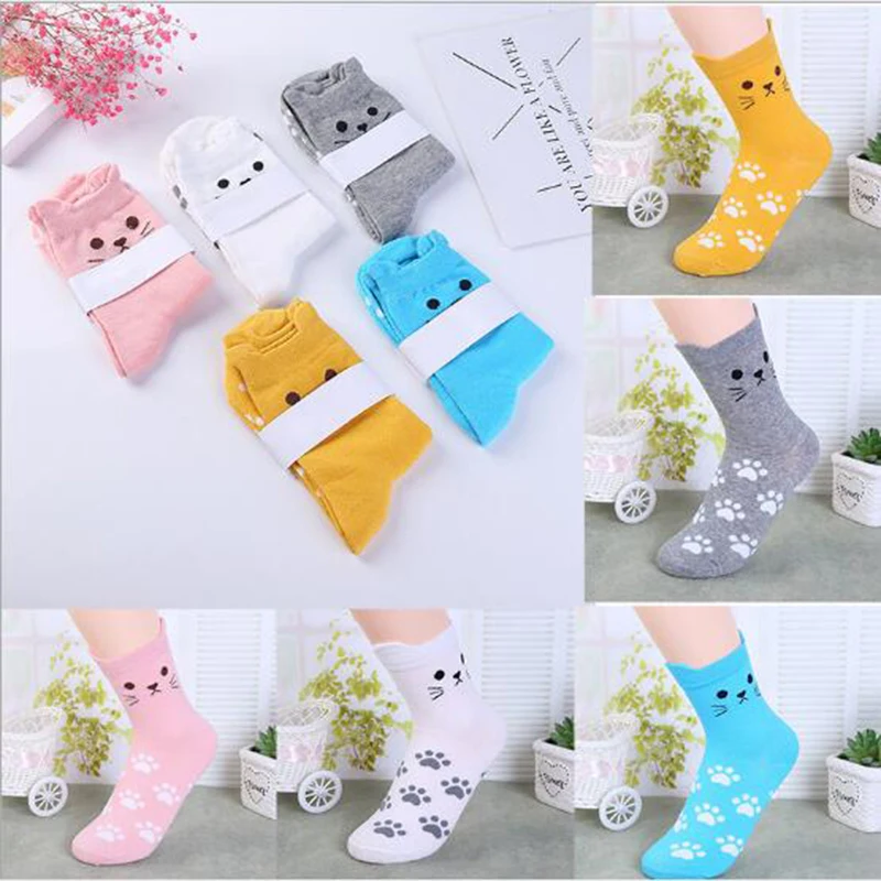

1 Pair Pack Cow Print Socks Woman Animal Cute Cartoon Black White Spots Cotton Casual Harajuku Kawaii Socks Female