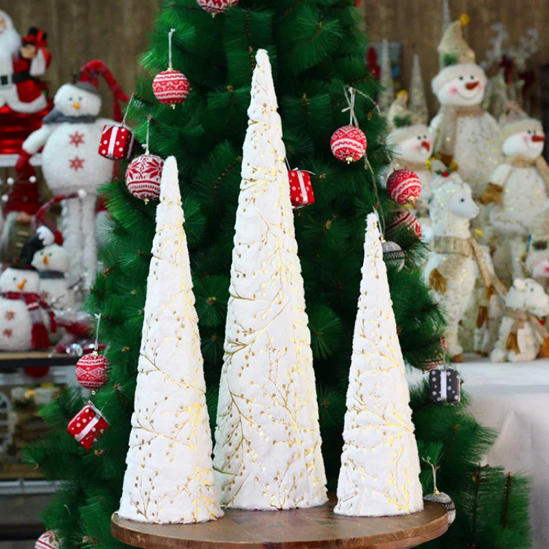 

·three-piece Set Christmas Decorations Creative Christmas Tree Conical Pagoda-shaped Window Lobby Bar Ornaments