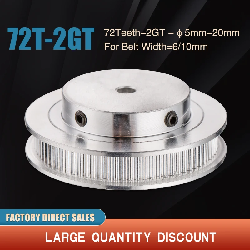 

72 Teeth 2GT GT2 Timing Pulley Bore 6/6.35/8/10/12/14/15/16/17/19/20mm for GT2 Open Synchronous belt width 6/10mm 72Teeth 72T